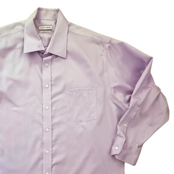 Joseph Abboud Mens Dress Shirt Size XL XXL Button Up Regular Fit Lavender Cotton - Picture 2 of 7